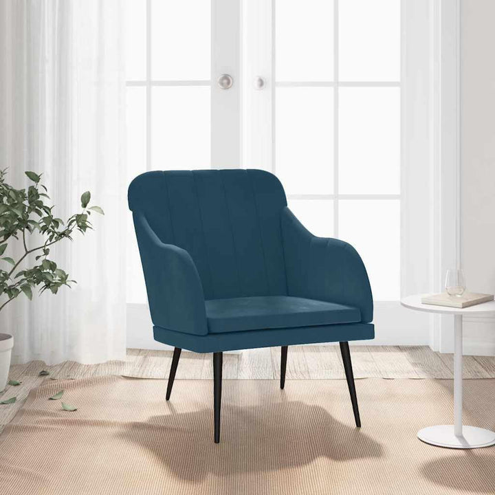 vidaXL Sessel Blau 63x76x80 cm Samt, Blau