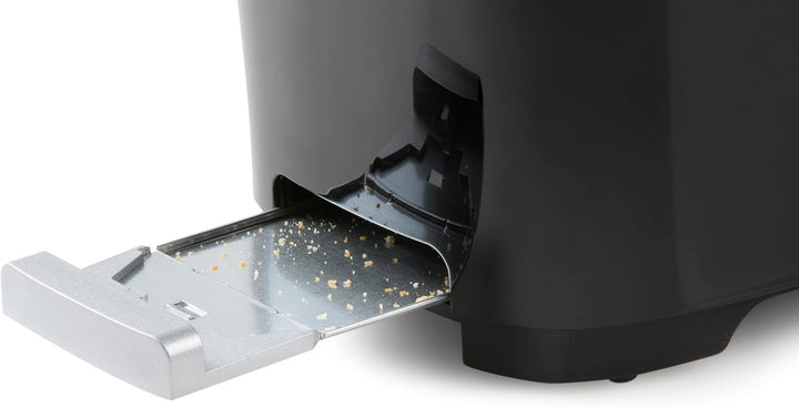 DOMO DO961T Toaster, Edelstahl rostfrei, Schwarz