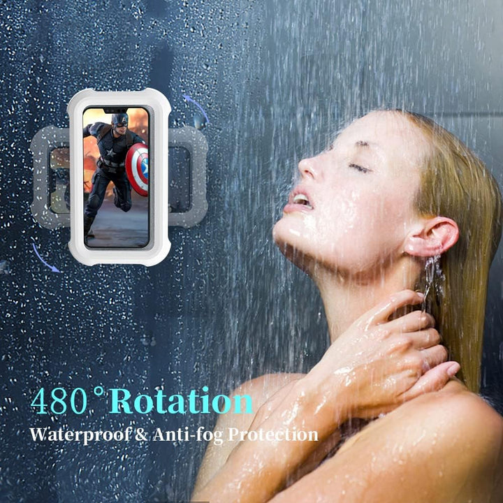 OOLYICO Dusch-Handyhalterung, um 480 ° drehbar, wasserdicht, mit Touchscreen, Duschzubehör, Guardian
