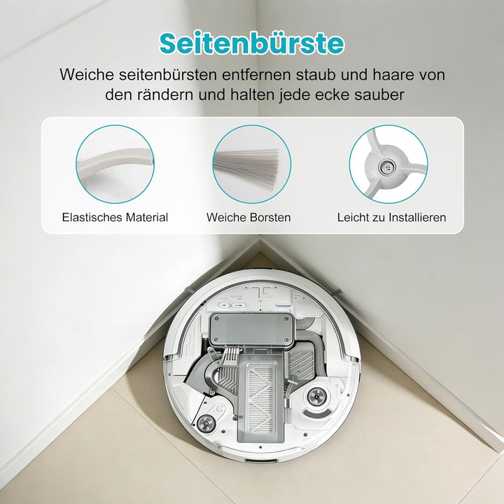 24 Stück Zubehör für DJI ROMO S/Romo P/Romo A Saugroboter, 2 Hauptbürste, 6 Staubbeutel, 6 Wischpads