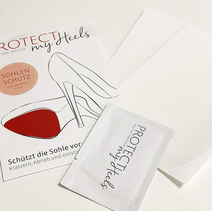 ProtectMyHeels I Sohlenschutz (3-Pack) I transparente, selbstklebende Schutzfolie schützt die Schuhs