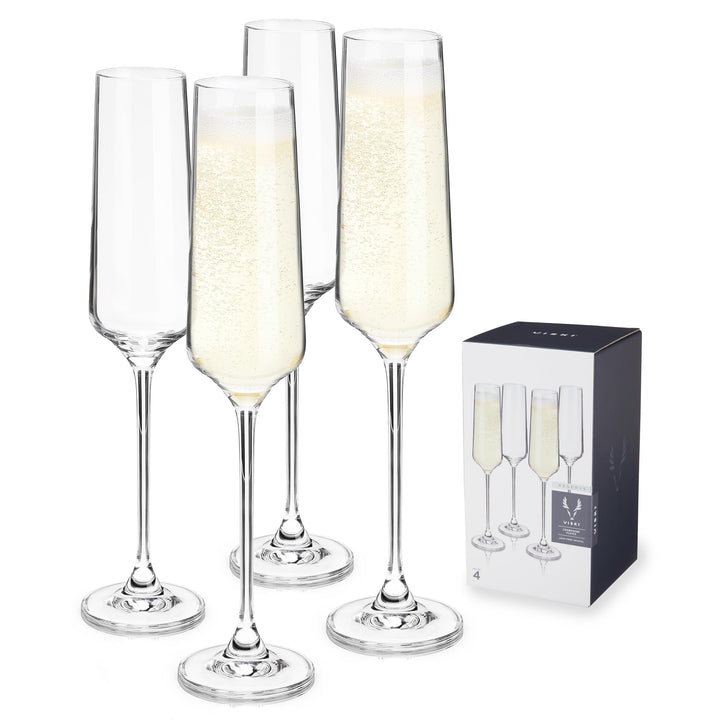 Viski Champagnergläser aus Kristall, europäische Handwerkskunst, Sektgläser-Set mit 113-170 ml, Stie