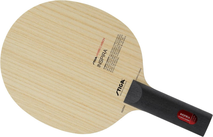STIGA Tischtennisholz Inspira Hybrid Carbon für perfekten Spin und Starke Angriffe Gerade, Gerade