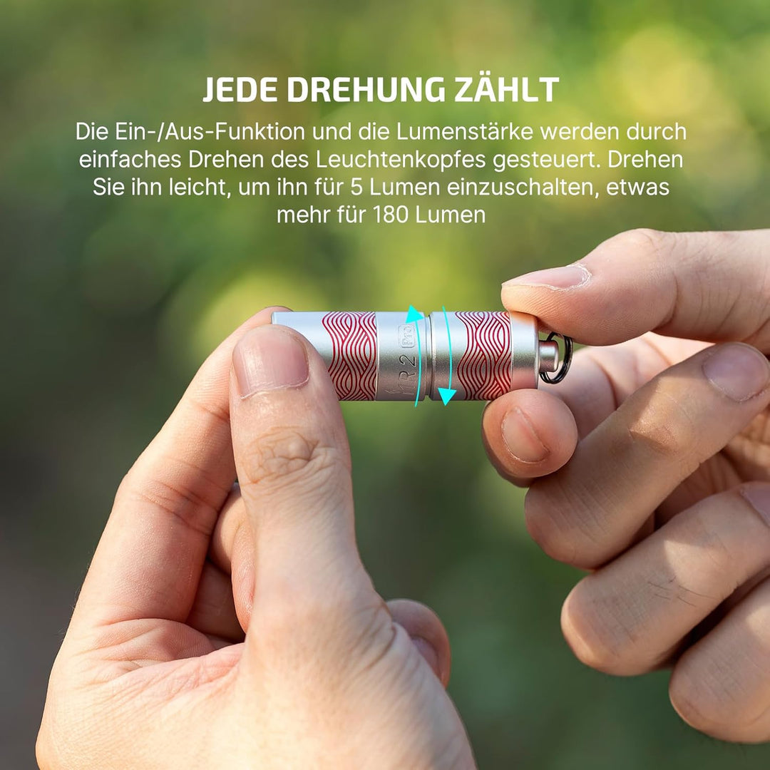 OLIGHT I1R II Pro EOS Mini LED Taschenlampe 180 Lumen Superhelle USB-Aufladbare Handlampe Schlüsselb
