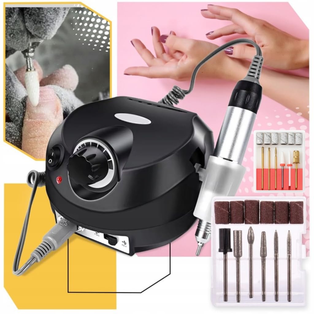 Lewer - Nagelfräser Set DM-202 65W, Professionelles Maniküre & Pediküre Set, Nagelhaut- & Lackentfer