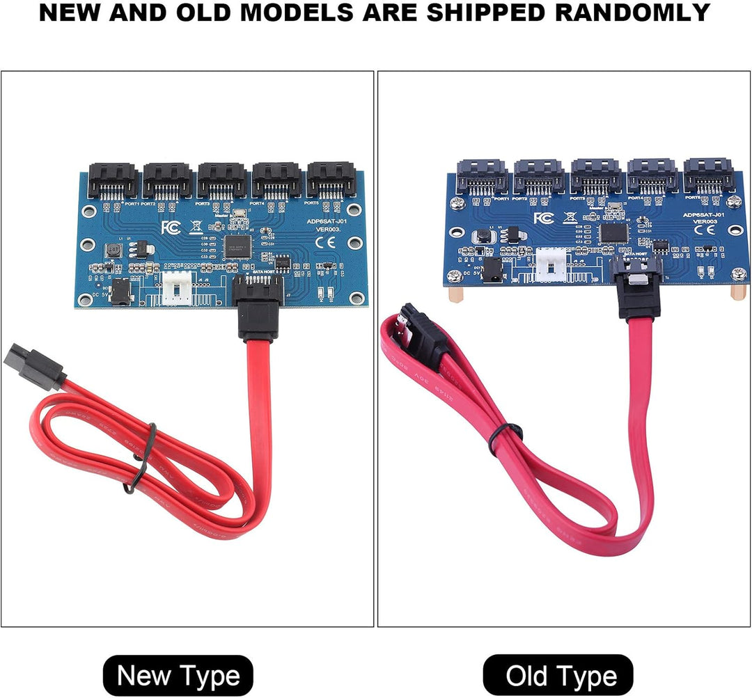 Sata-Adapterkarte, Sata-Riser-Karten-Hub 5 SATA-Port-Multiplie-Unterstützung Hot Swap