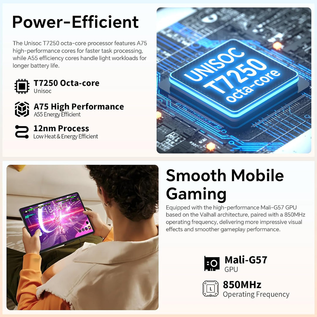 TECLAST P50T Android 16 Tablet 11 Zoll Gemini AI, 90Hz Display, T7250 Octa Core Gaming Tablets, 8000