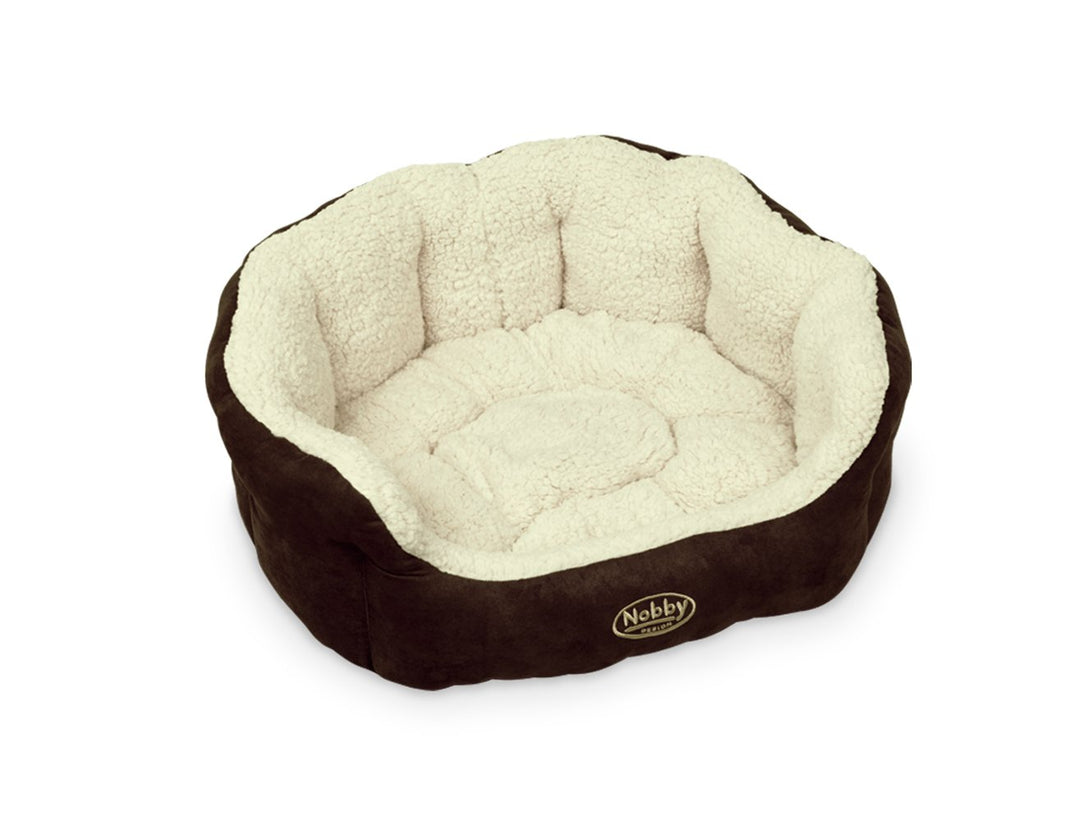 Nobby Komfortbett "TAIKA" braun / wollweiss L x B x H: 86 x 70 x 24 cm L x Breite x H: 86 x 70 x 24