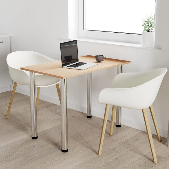 mikon 60x40 | Esszimmertisch - Esstisch - Tisch mit Chrombeinen - Küchentisch - Bürotisch | Eiche HE