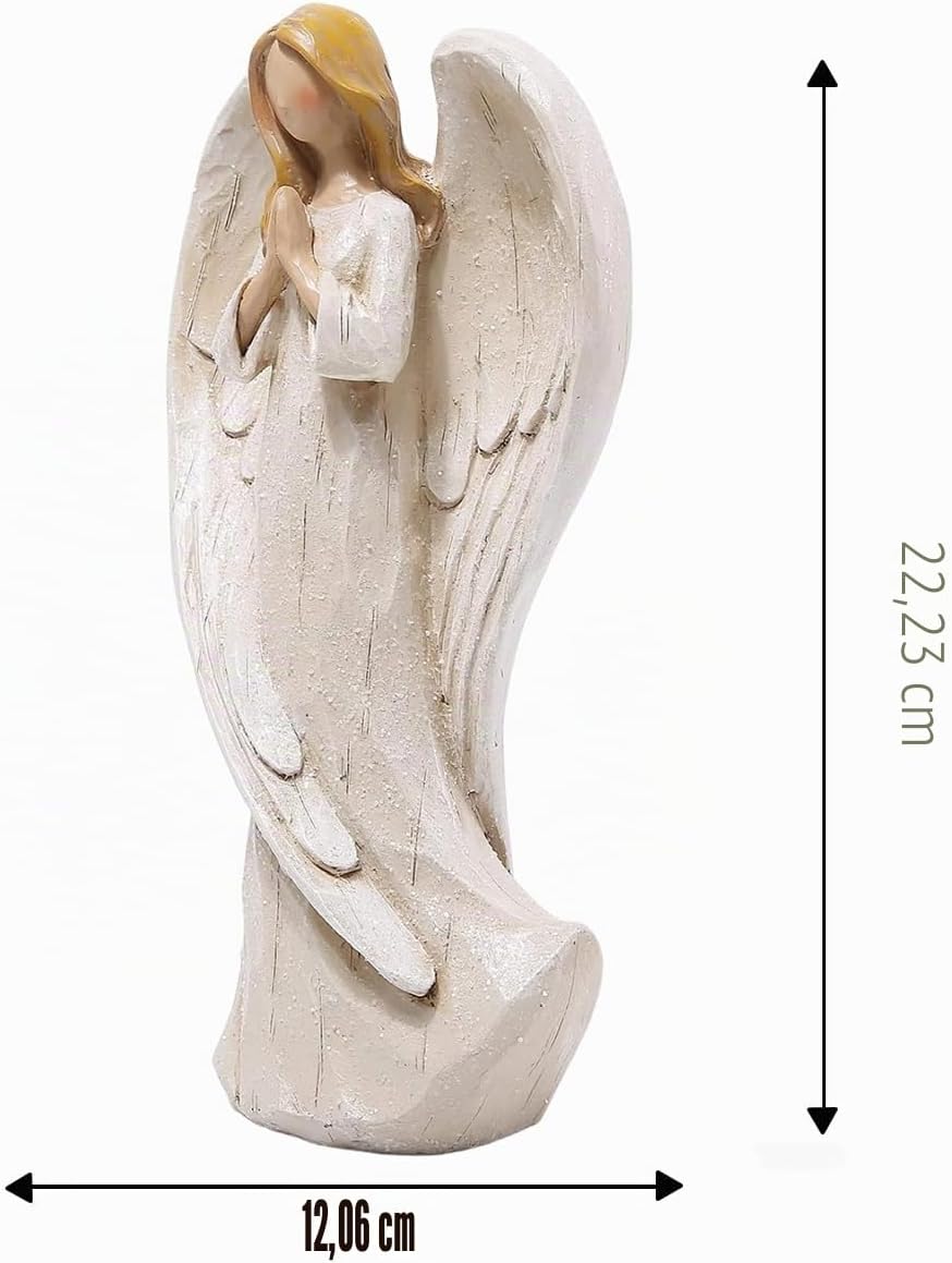 Hodao Betender Engel aus Kunstharz, 22,6 cm, für Geschenke, Heimdekoration, betende Gedenkstatue, ex