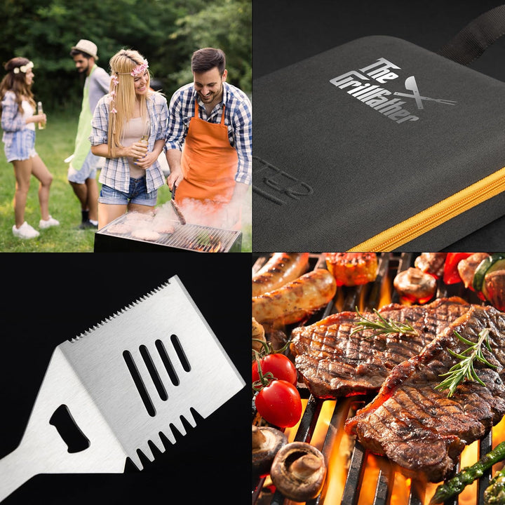 Froster Grillfather BBQ Legend Set - Grillzubehör und 4 Grillmatten, Grillbesteck Set