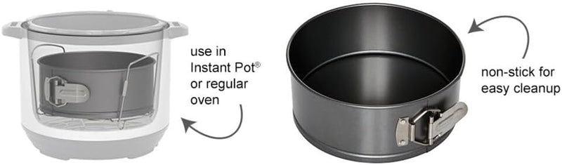 Instant Pot™ Springform Backform, Backform aus Karbonstahl, Antihaftbeschichtete Ofenform für Deko K