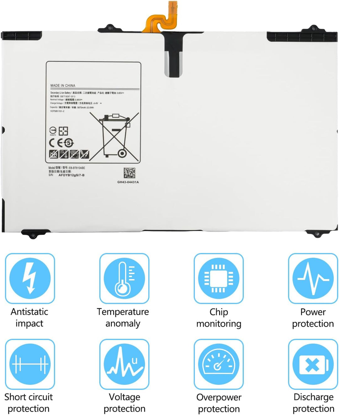 EB-BT810ABE EB-BT810ABA Tablet-Akku für Samsung Galaxy Tab S2 9,7 Zoll SM-T810 SM-T815 SM-T817 T810N