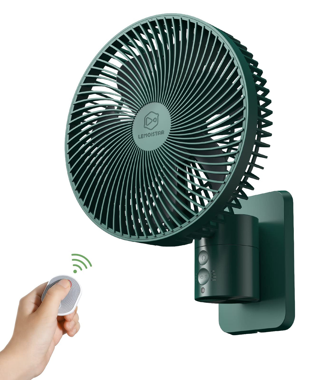 20.3 cm (8 Zoll) oszillierender Wandventilator mit Fernbedienung, Timer und 4 Geschwindigkeitseinste