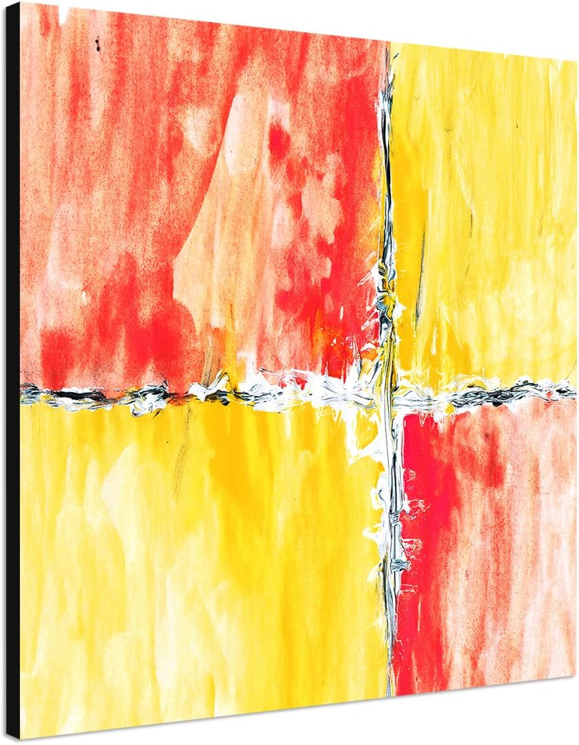 Paul Sinus Art Modernes Wandbild Abstrakt008_60x60cm Abstrakte Kunst Kunstdruck auf Leinwand Zeitlos