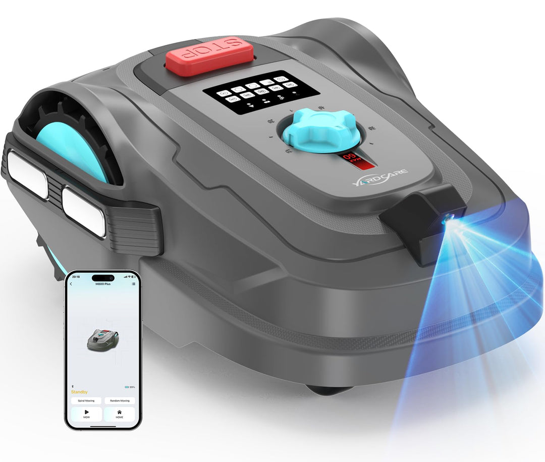 YARDCARE M800Plus Mähroboter ohne Begrenzungskabel, 800 m², GPS Positionierung+KI Vision Rasenmäher