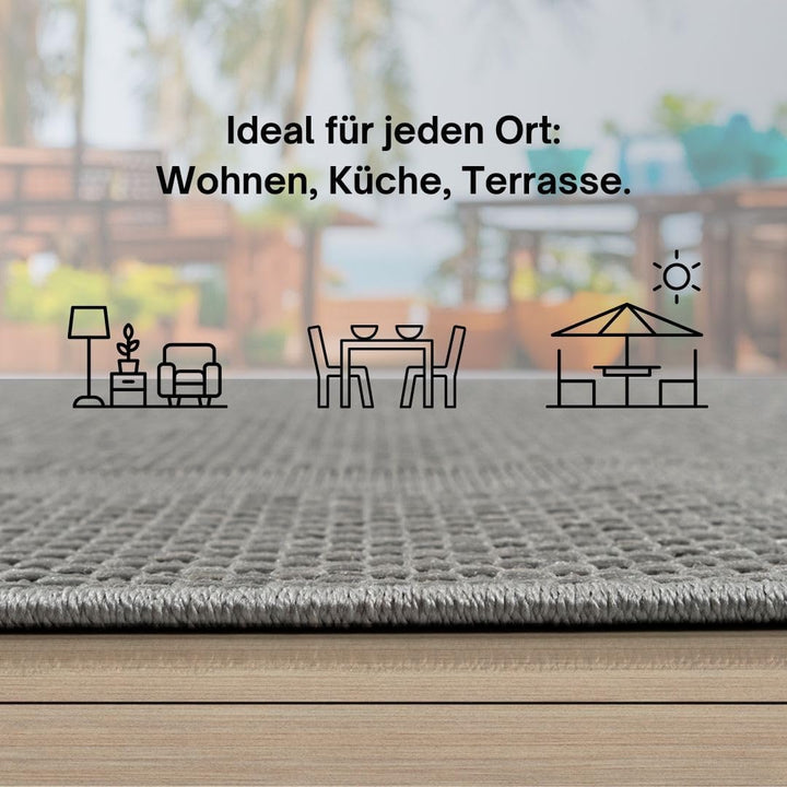 the carpet Mistra - robuster Outdoor Teppich, modern, Wetterfest & UV-beständig, für Balkon, Terrass