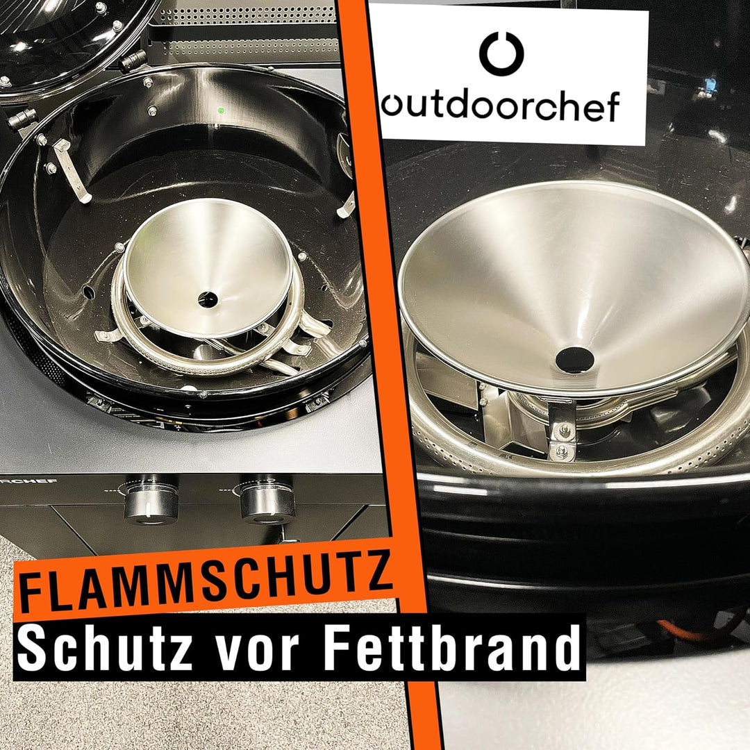 Outdoorchef Ersatzteil Edelstahl Trichter Set - Ersatz Trichter für 480 570er Gas Kugelgrill - Passe