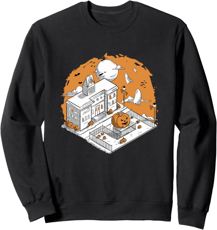 Halloween-Stadthaus, Spukhaus, gruselig, gruselig, Urlaub Sweatshirt