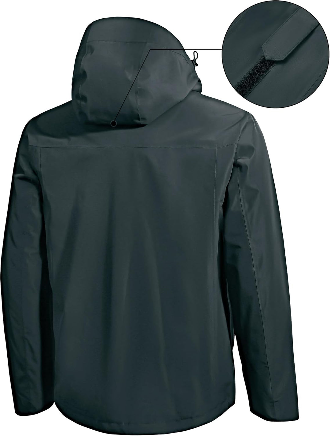 Pioneer Camp Herren Regenjacke Wasserdicht Atmungsaktiv Outdoor Jacke Mit Kapuze 4 Taschen, Grau