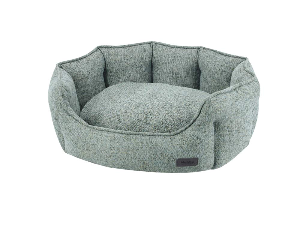 Nobby Komfort Bett oval Nevis grün 86 x 70 x 24 cm Grün,Grün-grauer 86 x 70 x 24 cm, Grün,Grün-graue