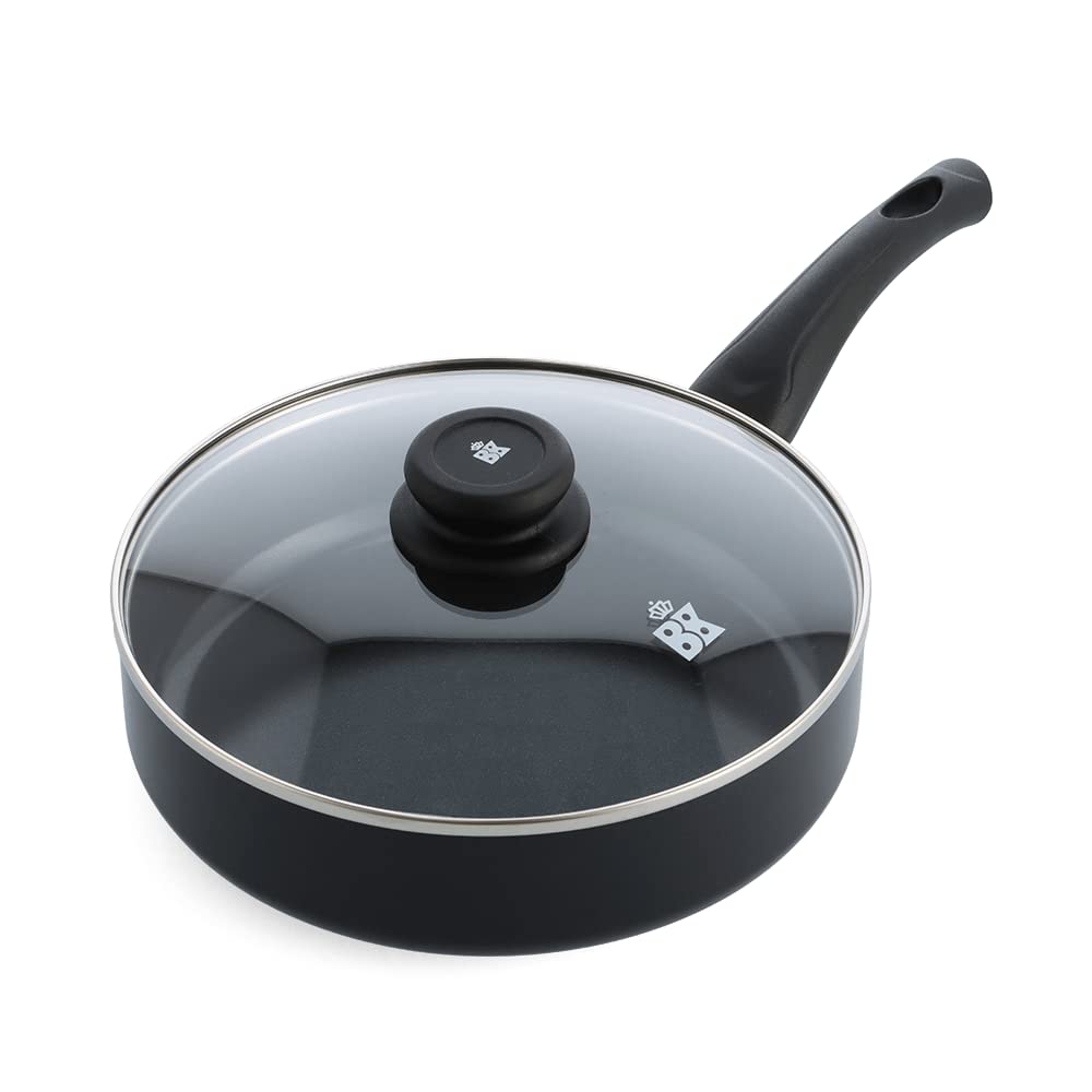 BK Brilliant Gesunde Induktionsgeeignete keramische Antihaft-Pfanne (24 cm) mit Deckel, backofen- un
