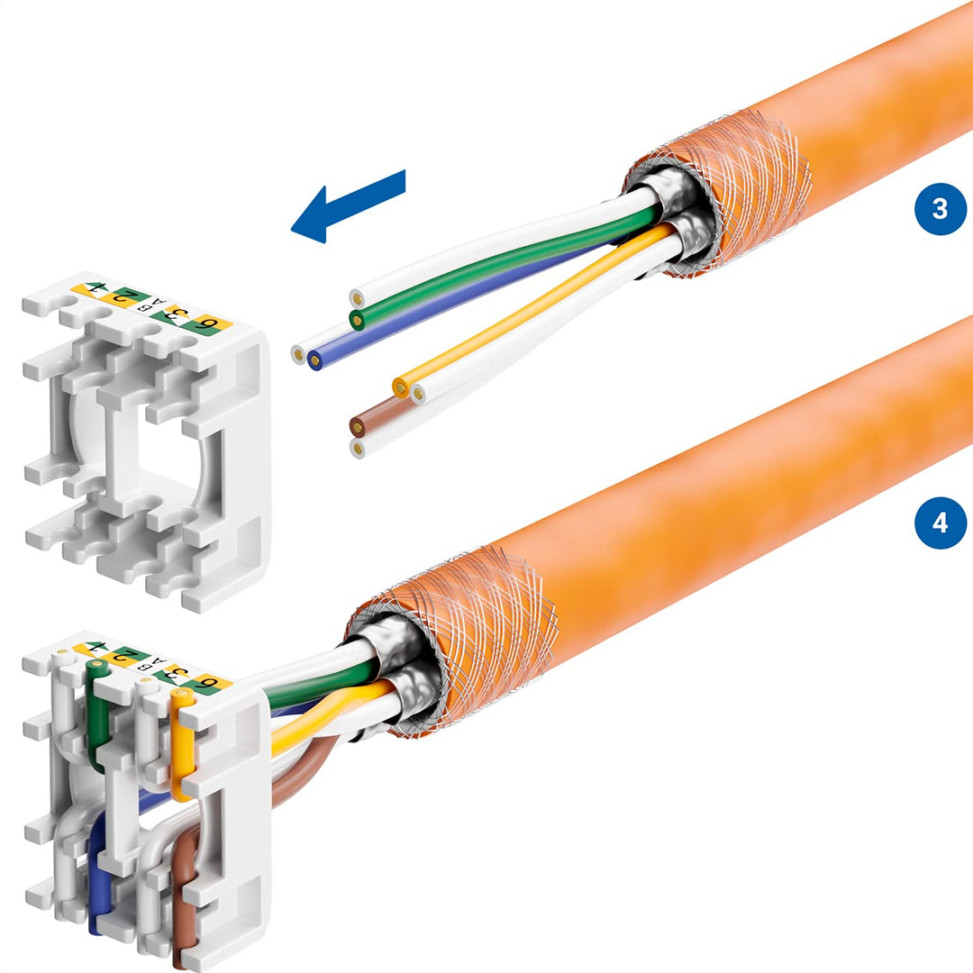 deleyCON 12 Port CAT 8 Patchpanel Set Verteilerfeld Patchfeld 10" Zoll 1 HE + 12x RJ45 Keystone Jack