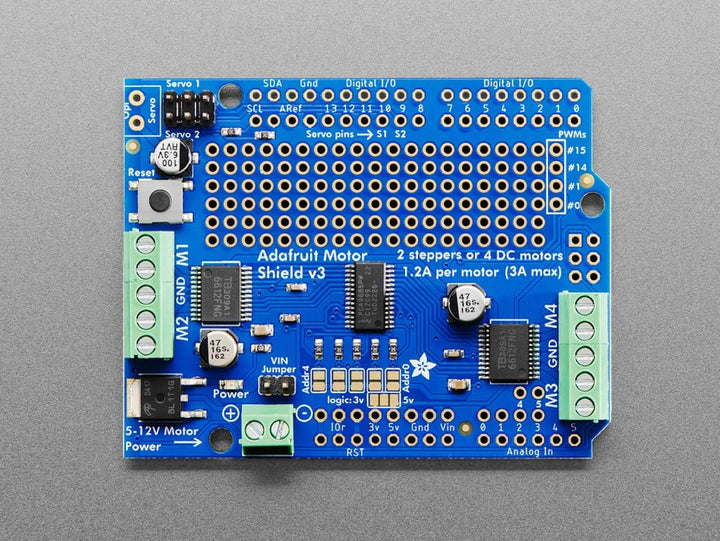Adafruit Motor/Stepper/Servo Shield for Arduino v2.3 Kit by Adafruit