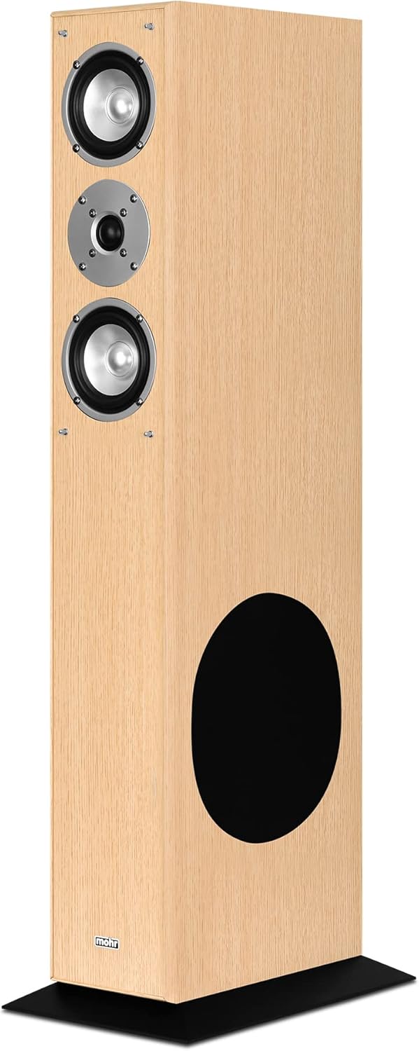 mohr 1 Paar Standlautsprecher SL15 Eiche Lautsprecherboxen, HiFi Klang zum günstigen Preis, Elegante