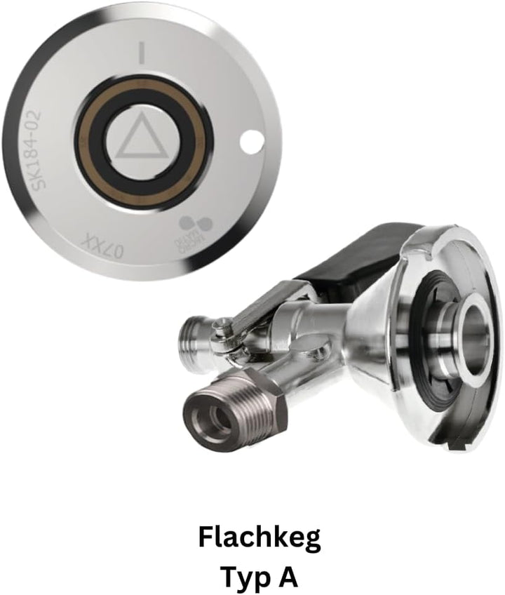 Reinigungsbehälter aus Edelstahl 10l mit Flachfitting (A) z.B. für Bit, Krombacher