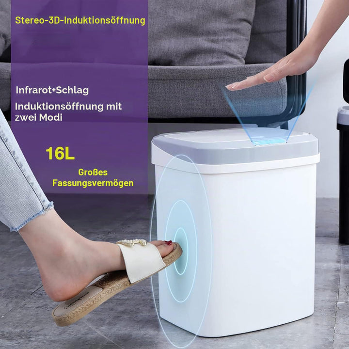 S.I.C Mülleimer mit Sensor,Automatischer Mülleimer,mit Smart Öffnungs-Sensor und Geräuschloser Versc