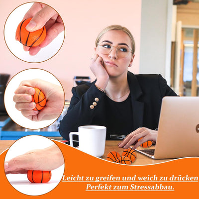 Cptoion Mini-Basketball-Stressbälle, 30 Stück Mini Basketball für Kinder, 4 cm Sportbälle Basketball