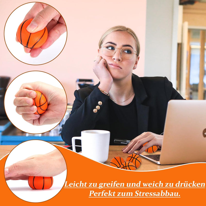 Cptoion Mini-Basketball-Stressbälle, 30 Stück Mini Basketball für Kinder, 4 cm Sportbälle Basketball