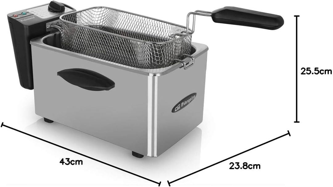Orbegozo FDR 45 - Fritteusen (4l, Single, Edelstahl, 2000W, 230V, 50 Hz) 4 litros, 4 litros