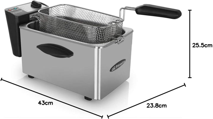 Orbegozo FDR 45 - Fritteusen (4l, Single, Edelstahl, 2000W, 230V, 50 Hz) 4 litros, 4 litros