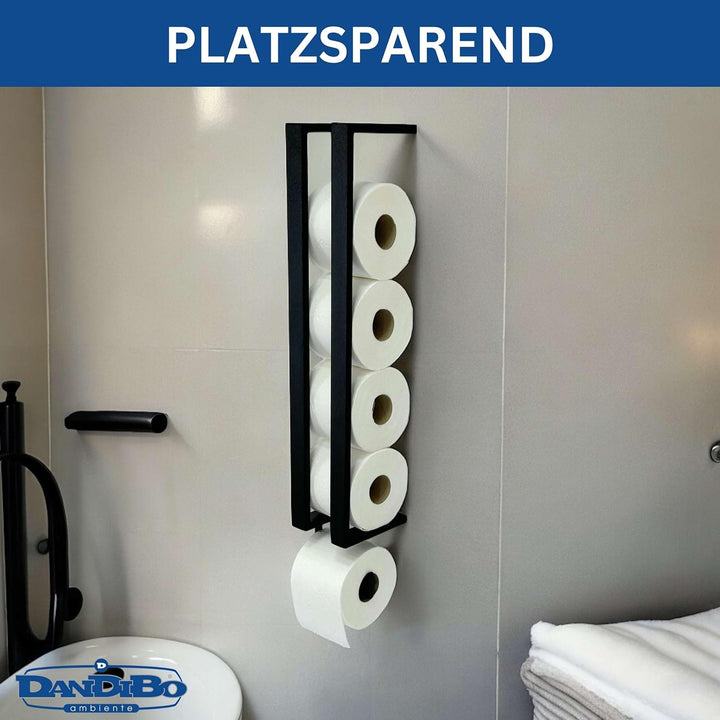 DanDiBo Toilettenpapierhalter Schwarz Wand Metall 96610 Toilettenpapier Aufbewahrung Klopapierhalter