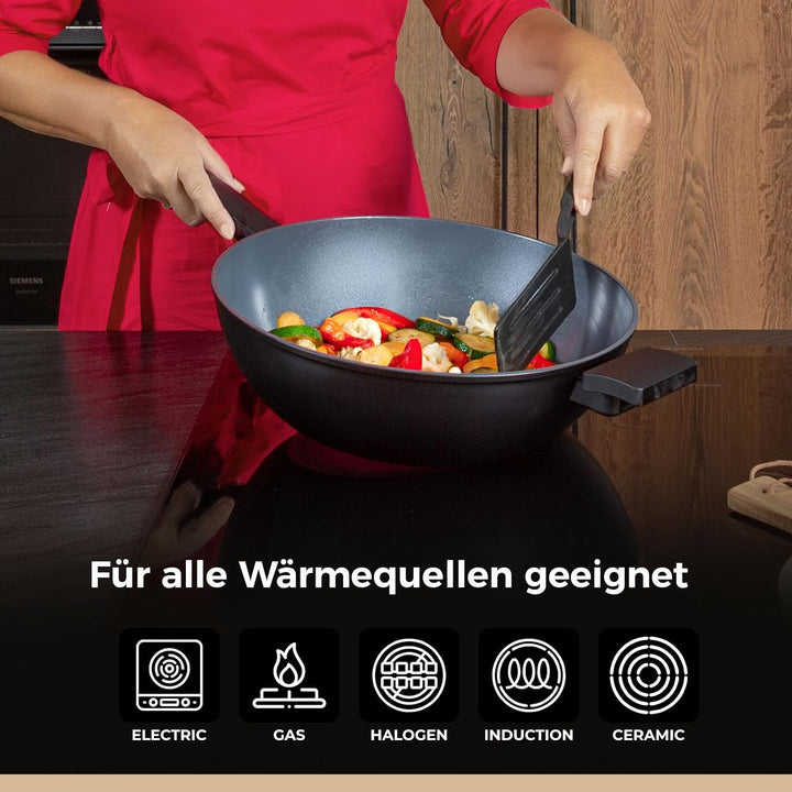 Be Living Wokpfanne – Ø 32 cm – Keramik – Induktion – PFAS-frei Antihaftbeschichtung – Delight-Serie