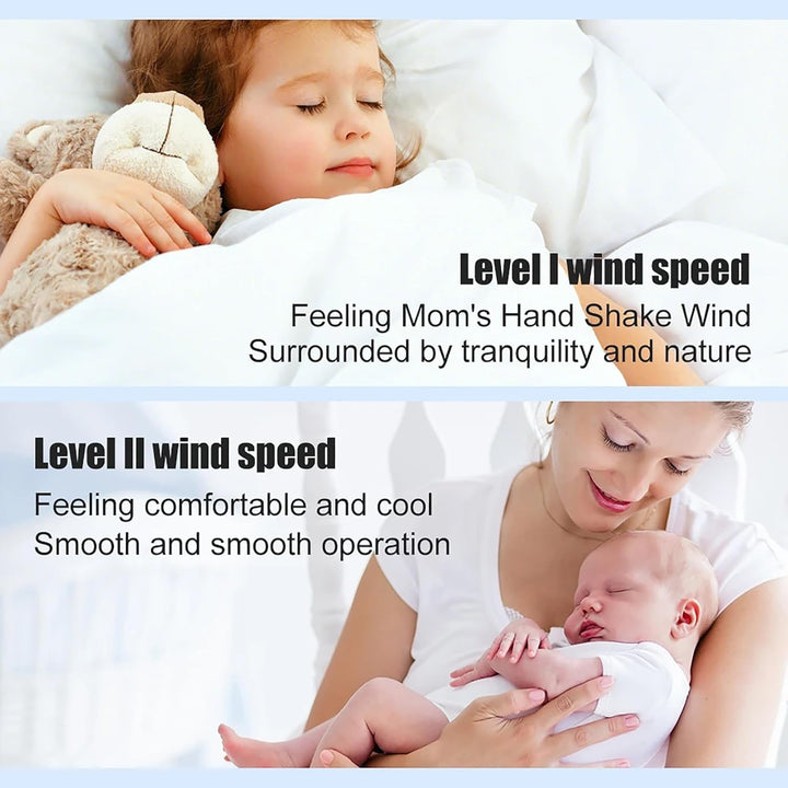 Qcwwy Turmventilator ohne Flügel, 90 Grad Oszillierend, 34 DB, Leise, Tragbarer USB-Tischventilator,