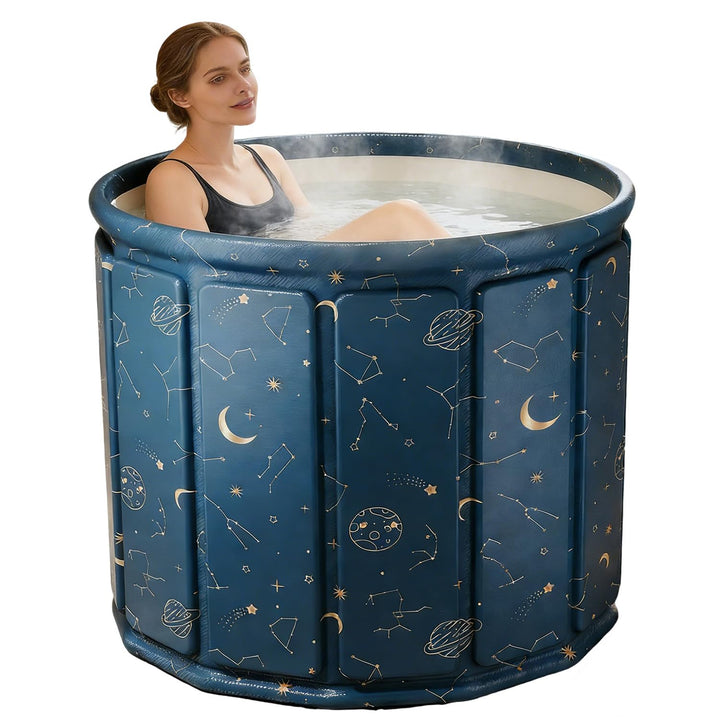 Tragbare Faltbare Badewanne Erwachsene,Rutschfestes Gross Mobile Badewanne Erwachsene,Outdoor Freist