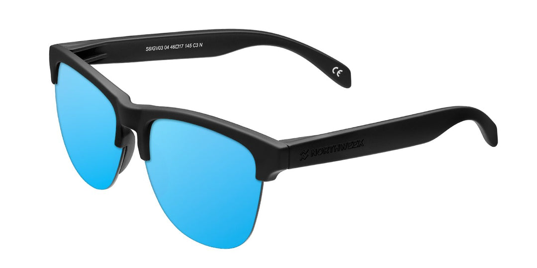 Hawkers Unisex GRAVITY SUNGLASSES Matte Black / Sky Blue Einheitsgrösse, Matte Black / Sky Blue Einh