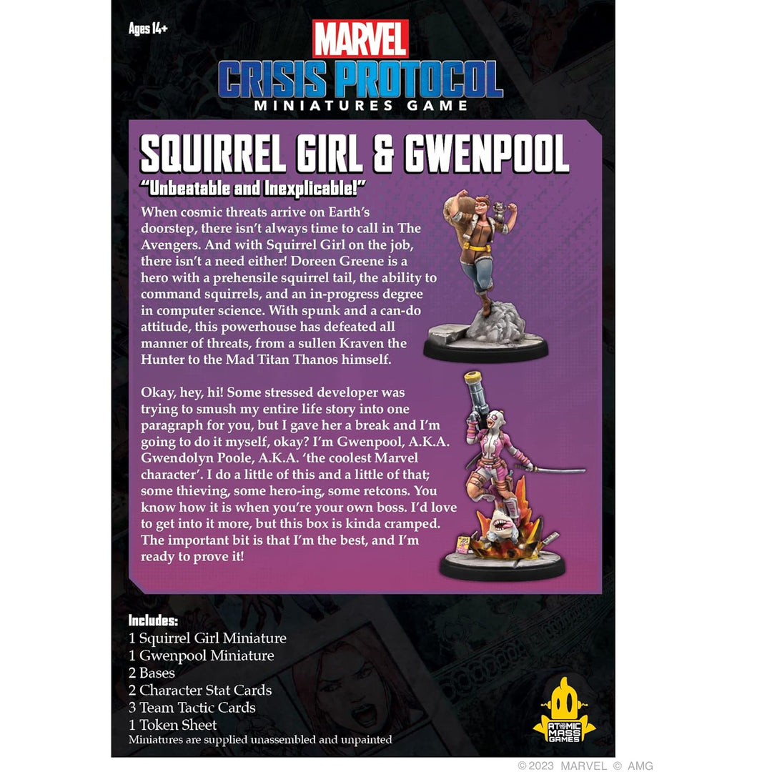 Marvel Crisis Protocol Squirrel Girl & Gwenpool Character Pack,Miniatur-Kampfspiel,Strategiespiel fü