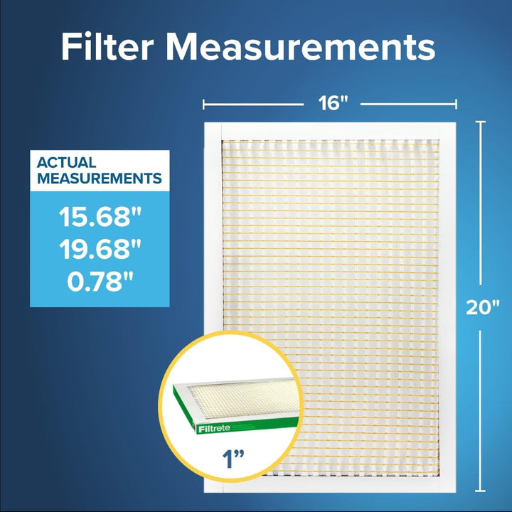 Filtrete 16 x 20 x 1 AC Ofen-Luftfilter, Merv 8 MPR 700, Staub, Pollen und Haustierschuppen, 4 Stück