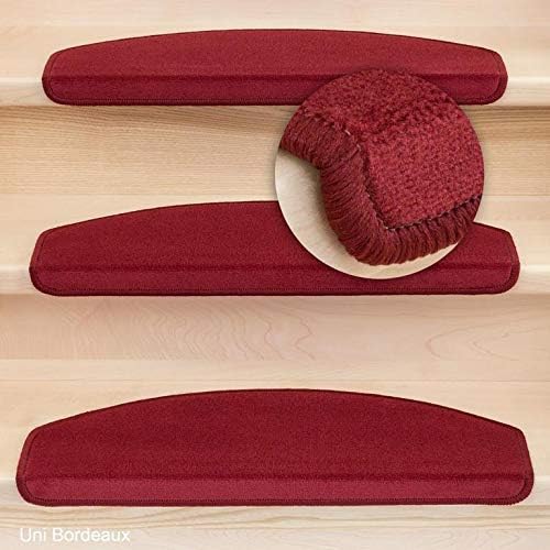 Kettelservice-Metzker® Stufenmatten Vorwerk Uni Antares Halbrund 65x24x4cm Bordeaux 14 Stück, 14 Stü