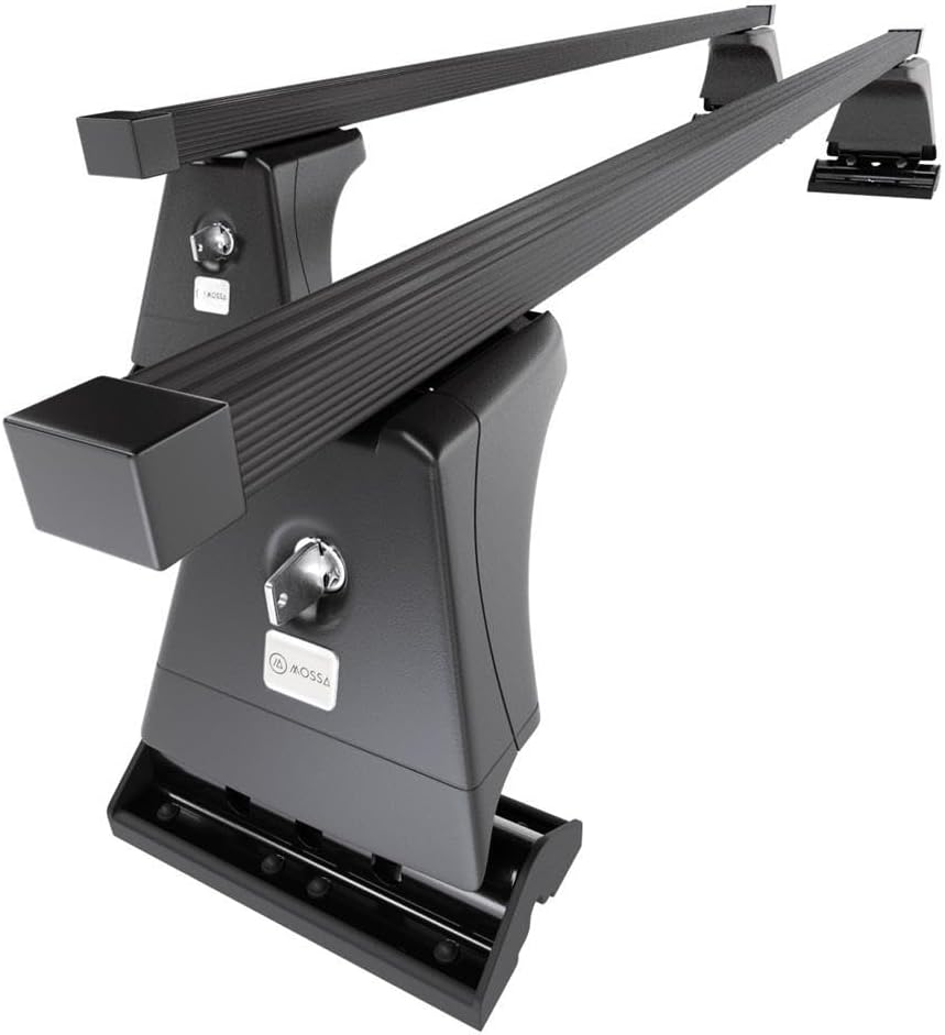 Mossa - Stahl-Dachträger kompatibel mit VW Volkswagen Multivan T5 Van (2010-2015) - schwarz Dachträg