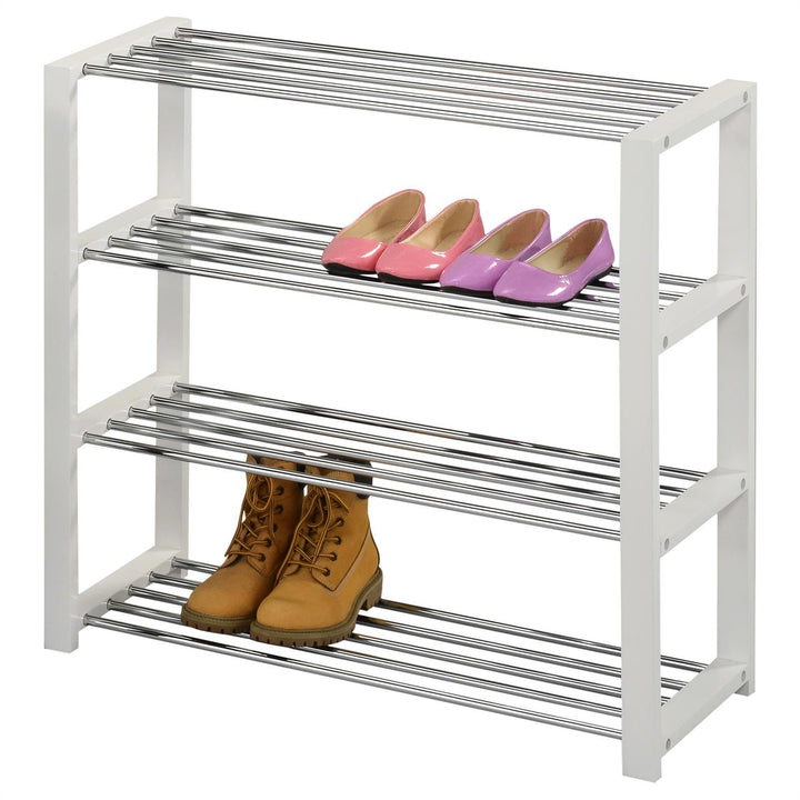IDIMEX Schuhregal ARINA Schuhablage Schuhständer Schuhschrank Schuhbank 4 Böden in weiss 4 Weiss, 4