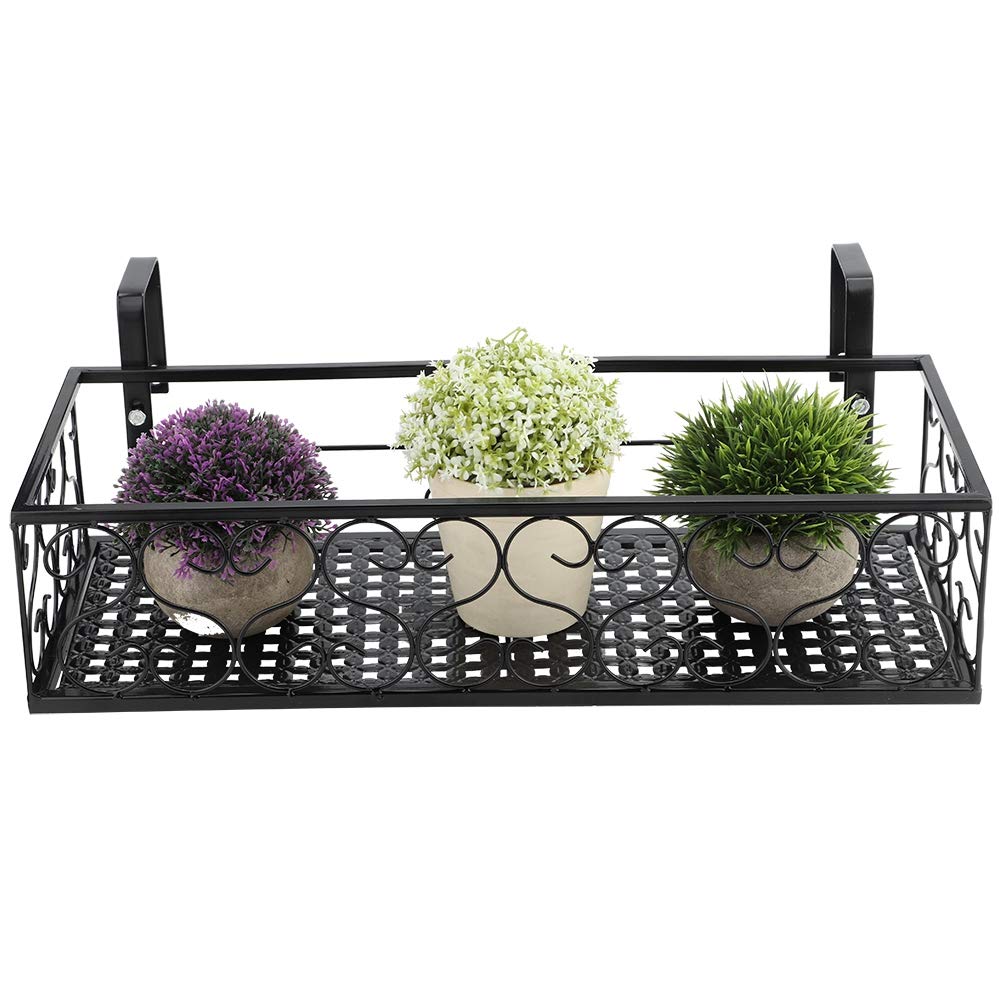 A sixx Hängendes Eisen Blumenregal Pflanzentopf Stand Pflanzenlager Geländer Regal Home Dekoration f
