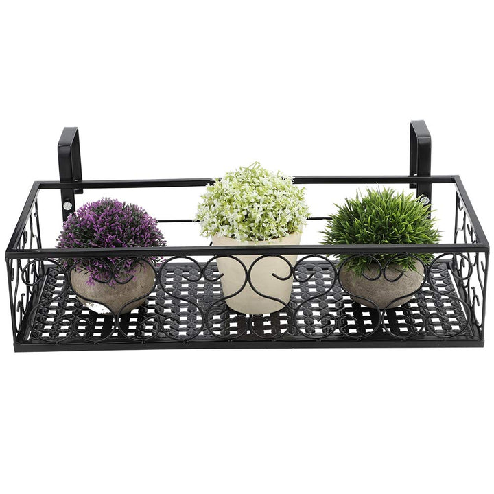 A sixx Hängendes Eisen Blumenregal Pflanzentopf Stand Pflanzenlager Geländer Regal Home Dekoration f