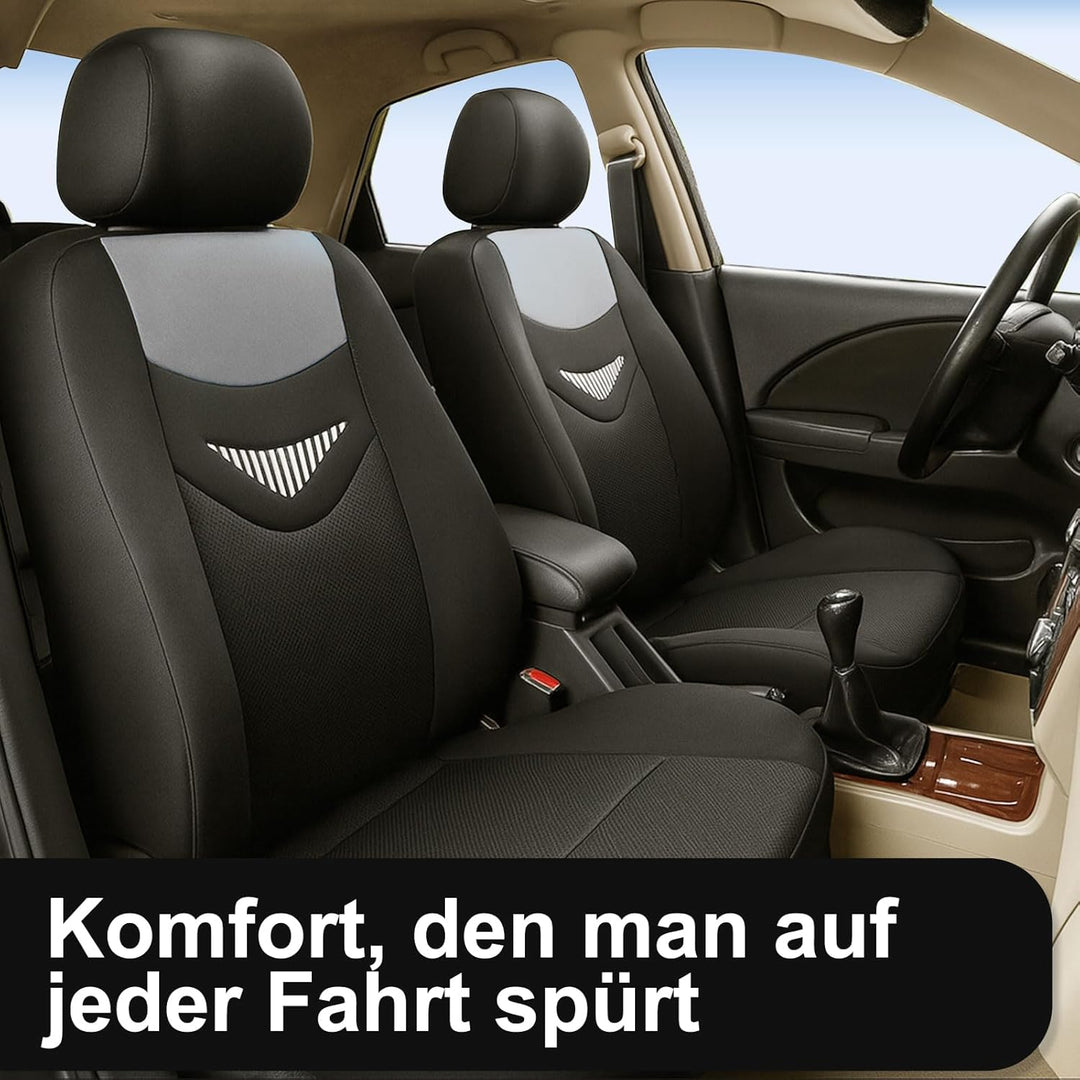 Autositzbezüge Universal Fit Komplettset, universell, Schwarz, Universalbezug, Vordersitzschutz für