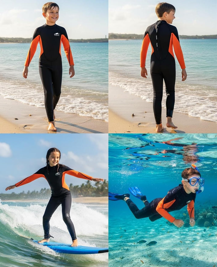Gogokids Kinder Neoprenanzug 2.5mm Ganzkörper Thermische Tauchanzug, Langarm Schwimmanzug für 2-10 J