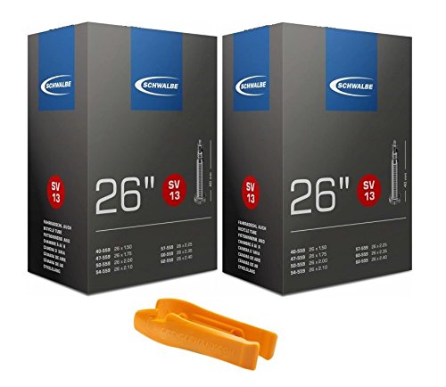 Schwalbe Schlauch SV 13-26" - 2er Set Sclaverandventil/Französisches Ventil inkl. SKS Reifenheber
